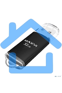 Флешка USB Maxvi MP black (FD32GbUSB20C10MP), 32Gb USB 2.0, R/W 15/5, черный