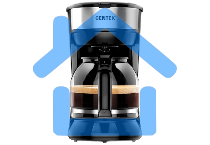 Кофеварка капельная Centek CT-1147 Steel, исп. кофе - молотый, 1.8 л, 900 Вт.