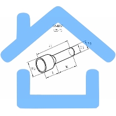 Наконечник штыревой втулочный изолированный F-16 мм 25 мм² (НШВи 25-16) черный Rexant