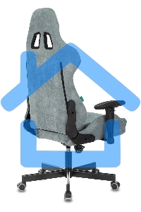 Кресло игровое Бюрократ VIKING KNIGHT LT28 FABRIC серо-голубой крестовина металл/пластик