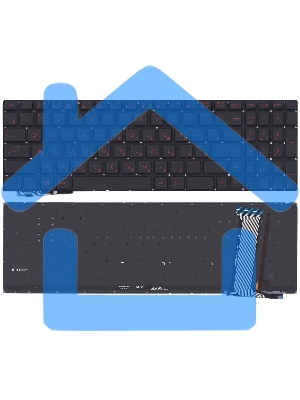 Клавиатура для ноутбука Asus G771, N551 черная без рамки с красной подсветкой