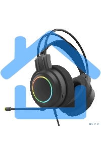 Perfeo игровая гарнитура RGF EARTH черная 1,8 м, разъем 3,5 мм (4 pin) и USB (LED), переходник