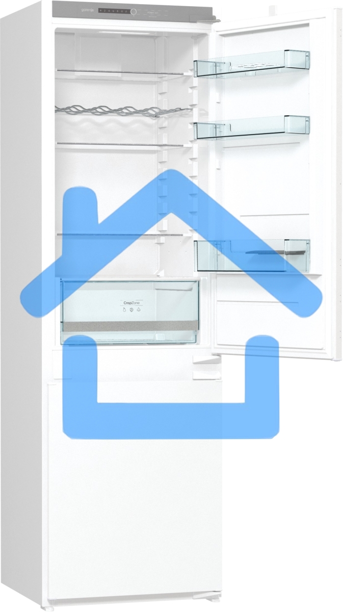 Встраиваемый холодильник Gorenje NRKI418FA0 белый, двухкамерный, 180/68 л., морозилка снизу, No Frost