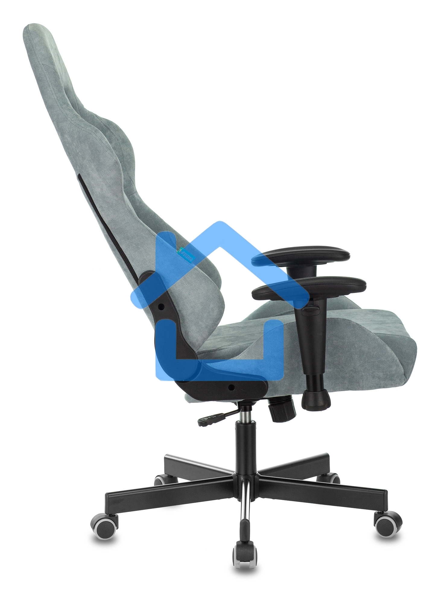 Кресло игровое Бюрократ VIKING KNIGHT LT28 FABRIC серо-голубой крестовина металл/пластик