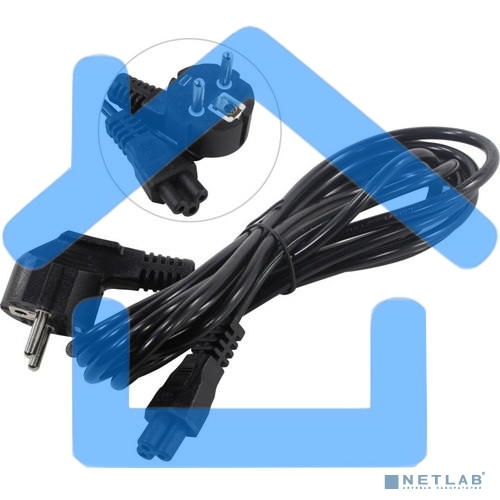 Кабель питания ноутбуков ExeGate Power PC5-3P (Евровилка Schuko->С5) VDE-250V-3*0.5-CU, 6A, 3м
