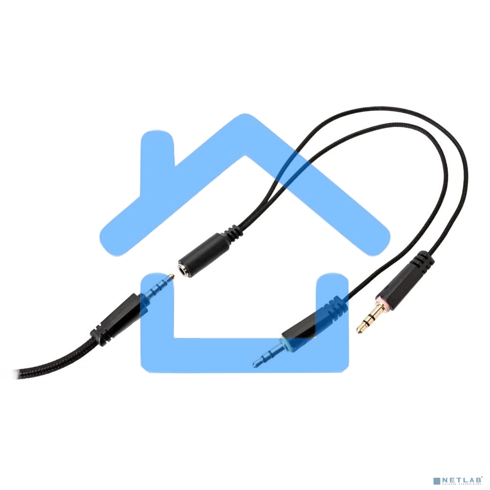 Perfeo игровая гарнитура RGF EARTH черная 1,8 м, разъем 3,5 мм (4 pin) и USB (LED), переходник