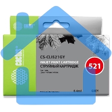 Картридж струйный Cactus CS-CLI521GY серый (8,4 мл) для Canon MP980/MP990