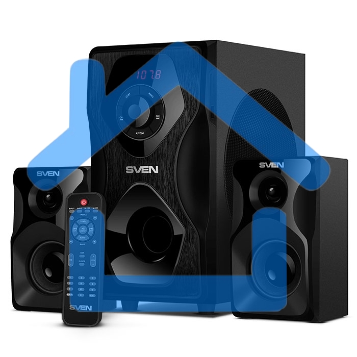 Акустическая система SVEN AC MS-2055, черный (55Вт, FM-тюнер, USB/SD, дисплей, ПДУ, Bluetooth)