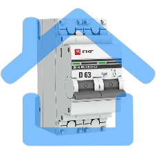 Выключатель автоматический модульный 2п D 63А 4.5кА ВА 47-63 PROxima EKF mcb4763-2-63D-pro