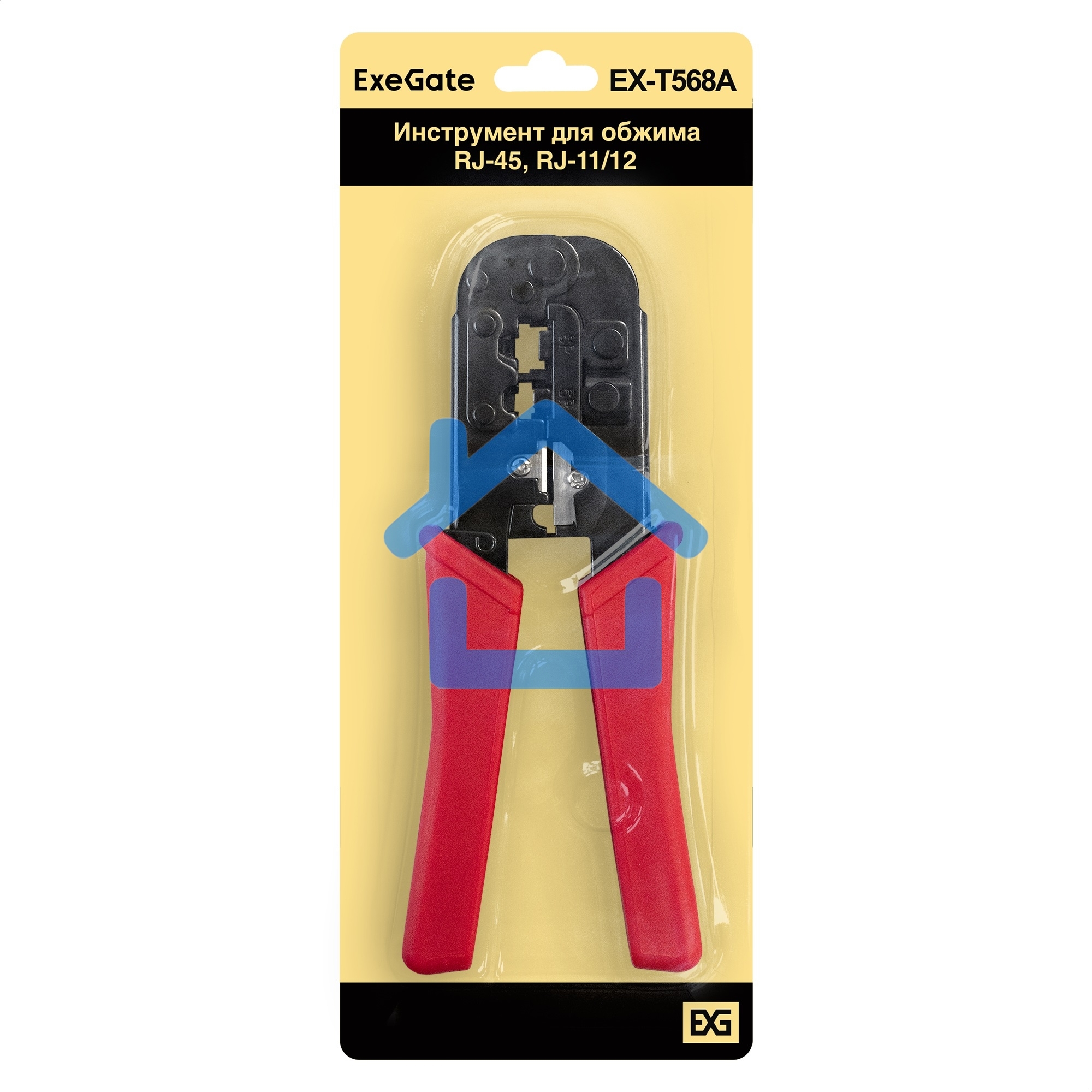Инструмент ExeGate EX293158RUS EX-T568A для обжима RJ-45, RJ-11/12