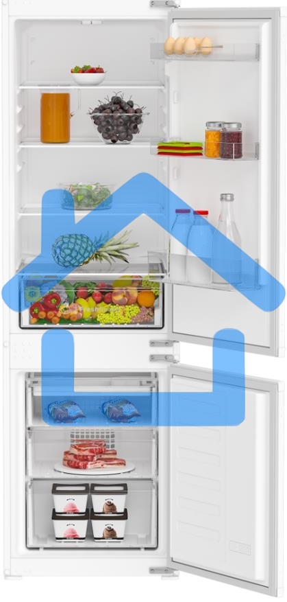 Встраиваемый холодильник Indesit IBH 18 белый двухкамерный 193/ 69л морозилка снизу