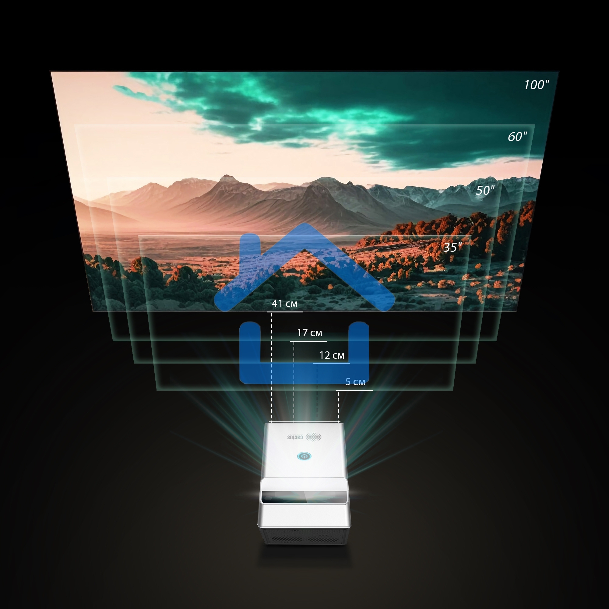 Проектор Cactus CS-PRU.03WT.WUXGA-A DLP 6500Lm (1920x1080) 2000:1 ресурс лампы:30000часов 1xUSB typeA 1xHDMI 1.5кг