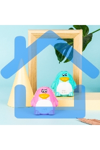 Точилка для карандашей ручная Deli Пингвин E0563, 2 отверстия, пластик, ассорти блистер