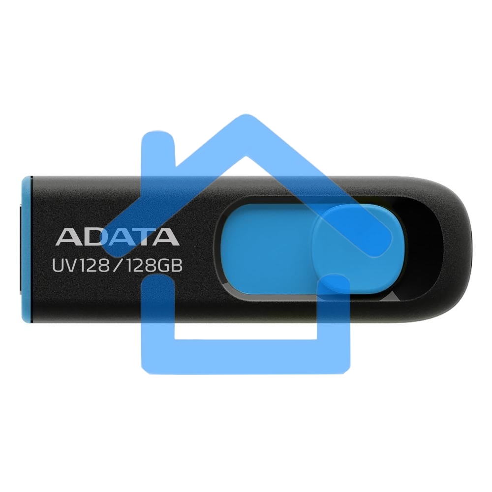 Флешка USB ADATA UV128 (AUV128-128G-RBE), 128Gb, USB 3.0, R/W 100/30, черный/синий