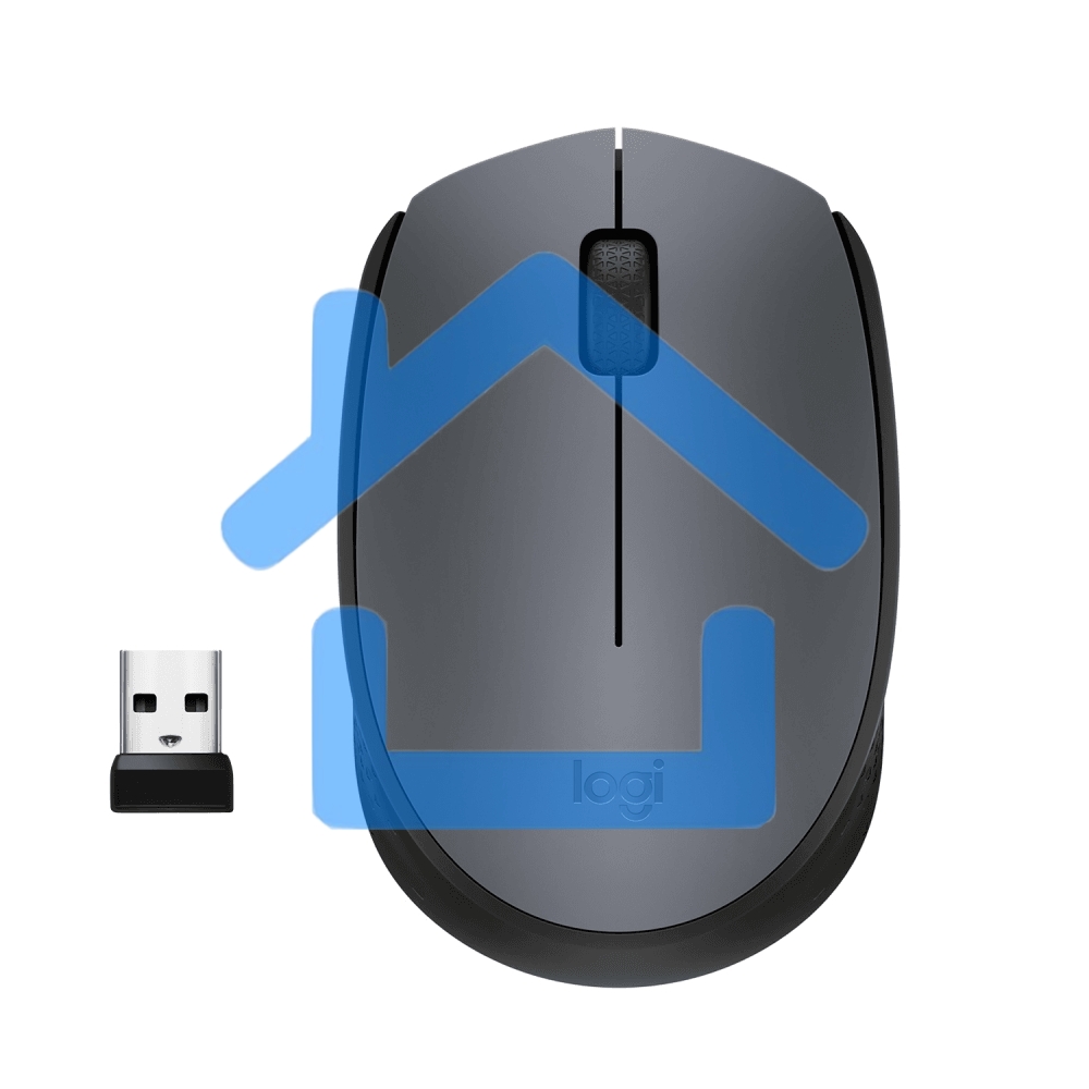 Мышь беспроводная Logitech M170 черный/темно-серый, 1000 dpi, радиоканал, USB, кнопки - 3