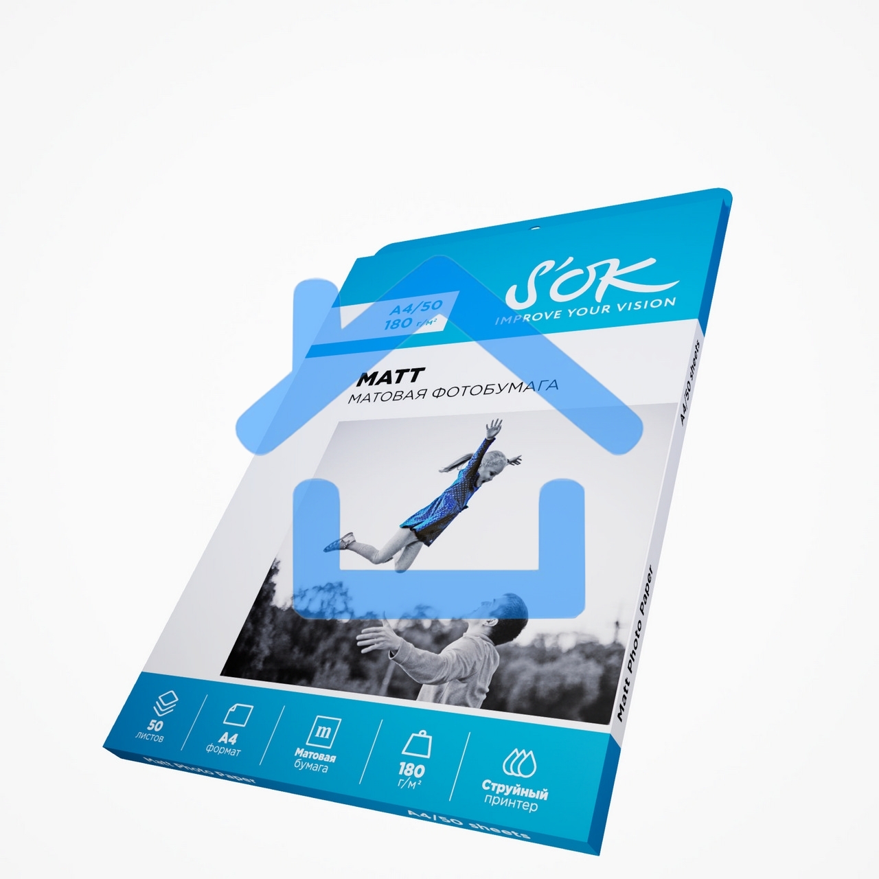 Фотобумага S'OK матовая, формат А4, плотность 180г/м2, 50 листов SA4180050M