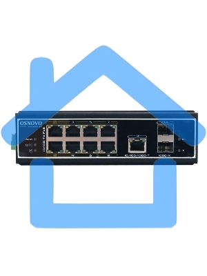 Коммутатор Osnovo SW-60812/I 8x100Mb 1G 2SFP 300W