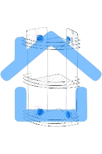 Полка угловая трехъярусная Рыжий кот W2672С 