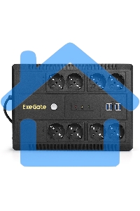 Источник бесперебойного питания ExeGate NEO NNB-600.LED.AVR.8SH.CH 600VA/360W, LED, AVR, 8*Schuko, 4*USB-порта для зарядки, черный
