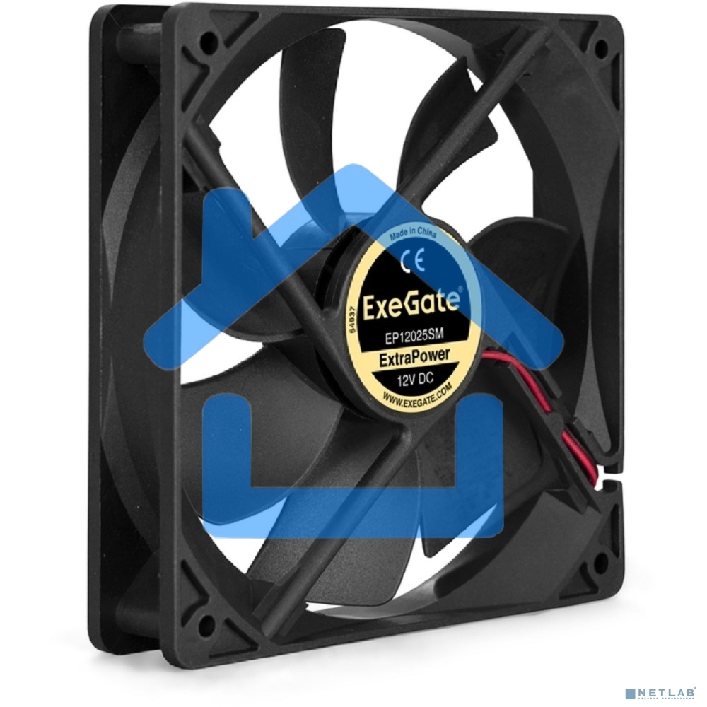 Вентилятор для корпуса ExeGate ExtraPower EP12025SM черный, 120 мм, 1800 об/мин, 28 дБ, 2 pin