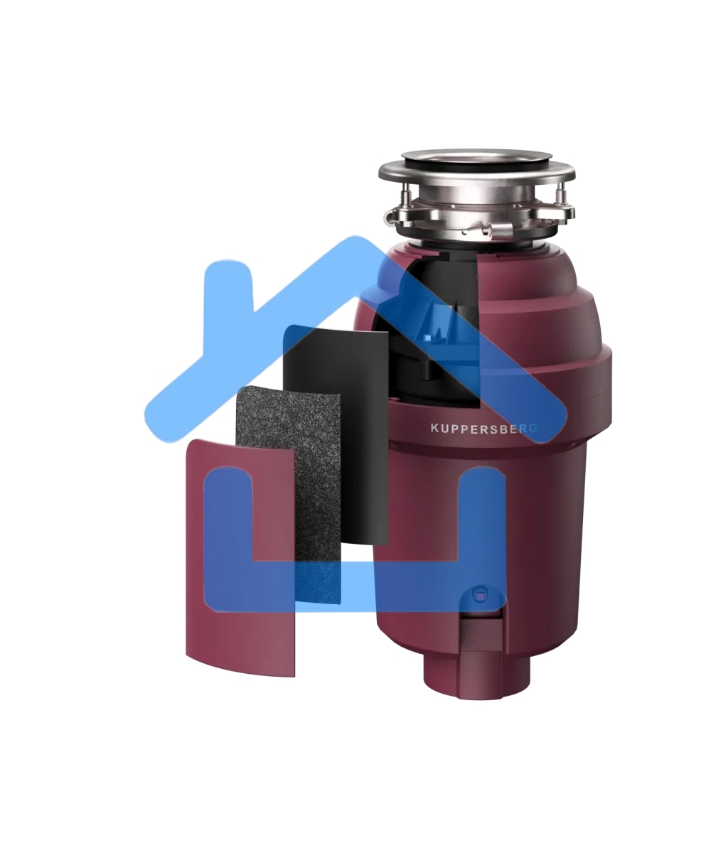 Измельчитель отходов Kuppersberg WS 750 V, High-Tech, мощность 750 Вт, 3800-4200 об/мин, защита от перегрева, авто выключение, DC мотор, шумоизоляция, уровень шума 70 дБ, винный