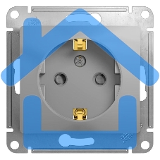 Механизм розетки 1-м СП Glossa 16А защ. шторки с заземл. алюм. SchE GSL000345