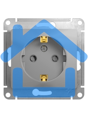 Механизм розетки 1-м СП Glossa 16А защ. шторки с заземл. алюм. SchE GSL000345