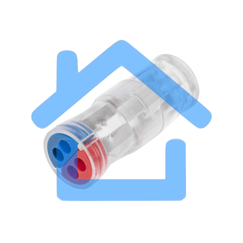 Экспресс-клемма СМК 2273-2x2R проходная разъемная 2 полюса 2х2-проводная 0,5-2,5мм² (50 шт/уп) Rexant