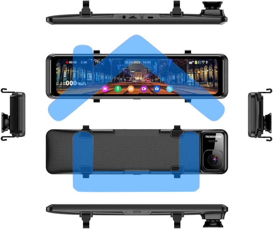 Видеорегистратор TrendVision MR-1100 черный 2Mpix 2160x3840 2160p 150гр. GPS SA 223