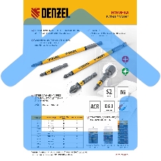 Набор бит PH2х150, сталь S2, круглый профиль, 5шт. Denzel