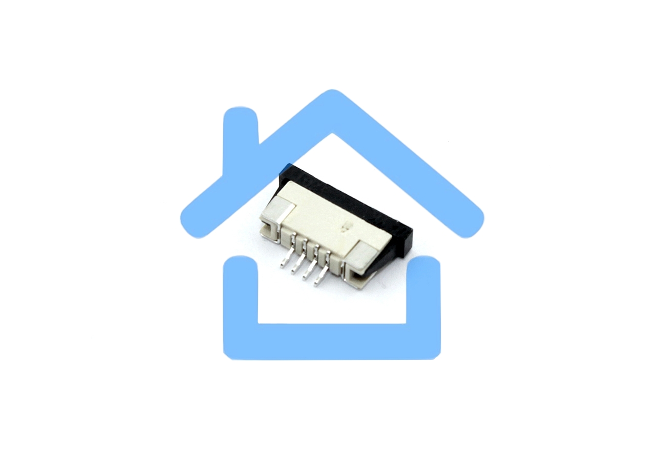 Разъем FPC Half Coverage Bottom Contact 1.0K-BX-4PWB 4 pin высота 2мм шаг 1мм