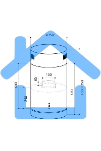 Вытяжка каминная LEX TUBO ISOLA 350 нержавеющая сталь управление: кнопочное (1 мотор)