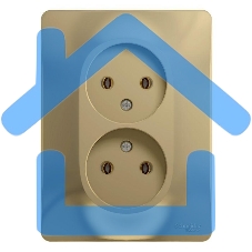 Розетка двойная без заземления,16А, в сборе, ТИТАН