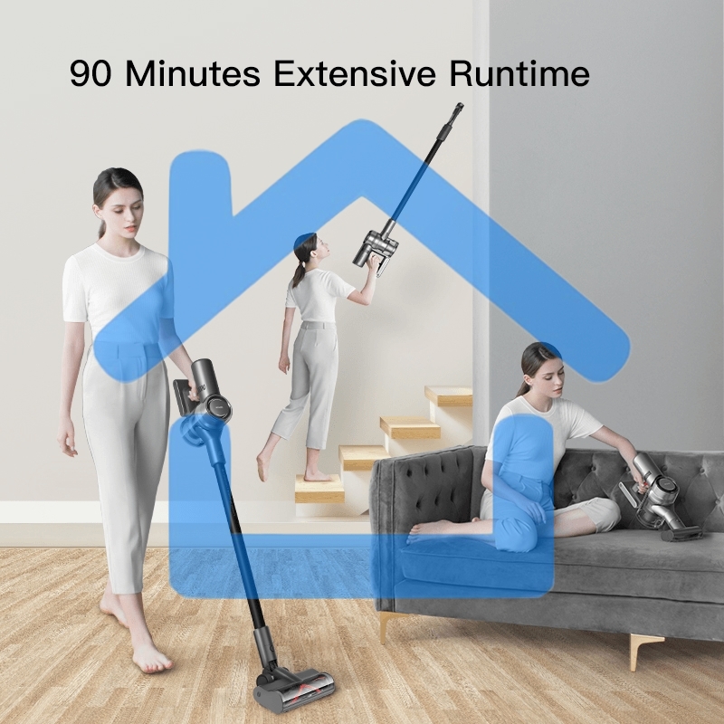 Пылесос вертикальный Dreame Cordless Vacuum Cleaner V12 серый, питание от аккумулятора, 180 Вт, уборка сухая, пылесборник 0.5 л, работа от АКБ max 90 мин