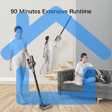 Пылесос вертикальный Dreame Cordless Vacuum Cleaner V12 серый, питание от аккумулятора, 180 Вт, уборка сухая, пылесборник 0.5 л, работа от АКБ max 90 мин