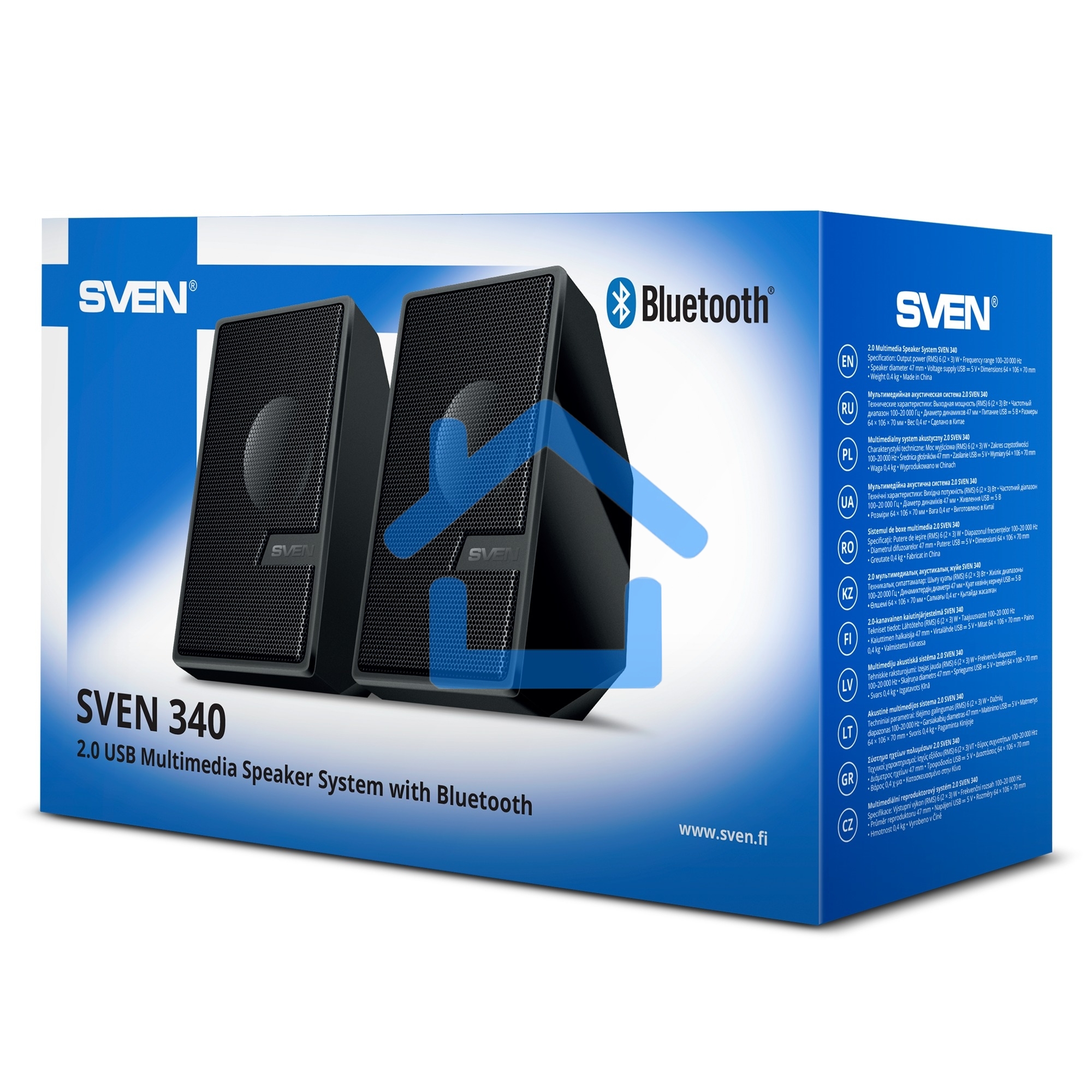 Акустическая система SVEN АС 340, черный (6 Вт, питание USB, Bluetooth)