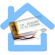 Аккумулятор Li-Pol (батарея) 6*20*35мм 2pin 3.7V/600mAh Аккумулятор Li-Pol (батарея) 6*20*35мм 2pin 3.7V/600mAh