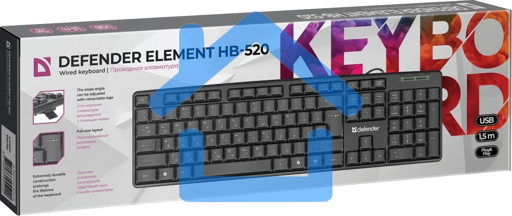 Клавиатура Defender Element HB-520 проводная, USB, черный