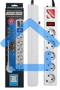 Сетевой фильтр POWER CUBE 1,9 м.* 5 розеток, серый