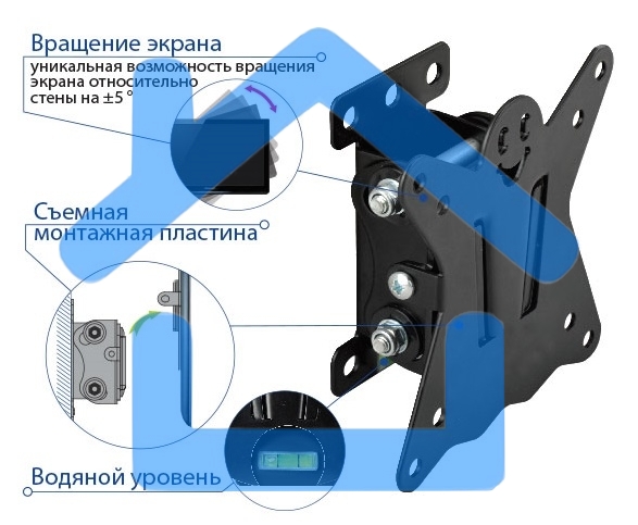Кронштейн для телевизора Kromax CASPER-101 черный 10