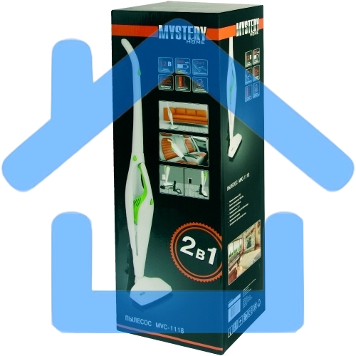Пылесос вертикальный Mystery MVC-1118 белый/зеленый, питание от аккумулятора, 300 Вт, уборка сухая, пылесборник 0.5 л, работа от АКБ max 30 мин