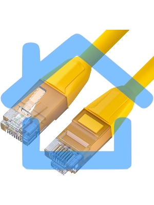 Патч-корд GCR прямой 1.0m LSZH UTP кат.6, желтый, 24 AWG, литой без фиксатора, ethernet high speed, RJ45, T568B
