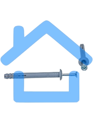 Дюбель-гвоздь грибовидный бортик, полипропилен 6х60 пакет (100 шт/уп) KRANZ 