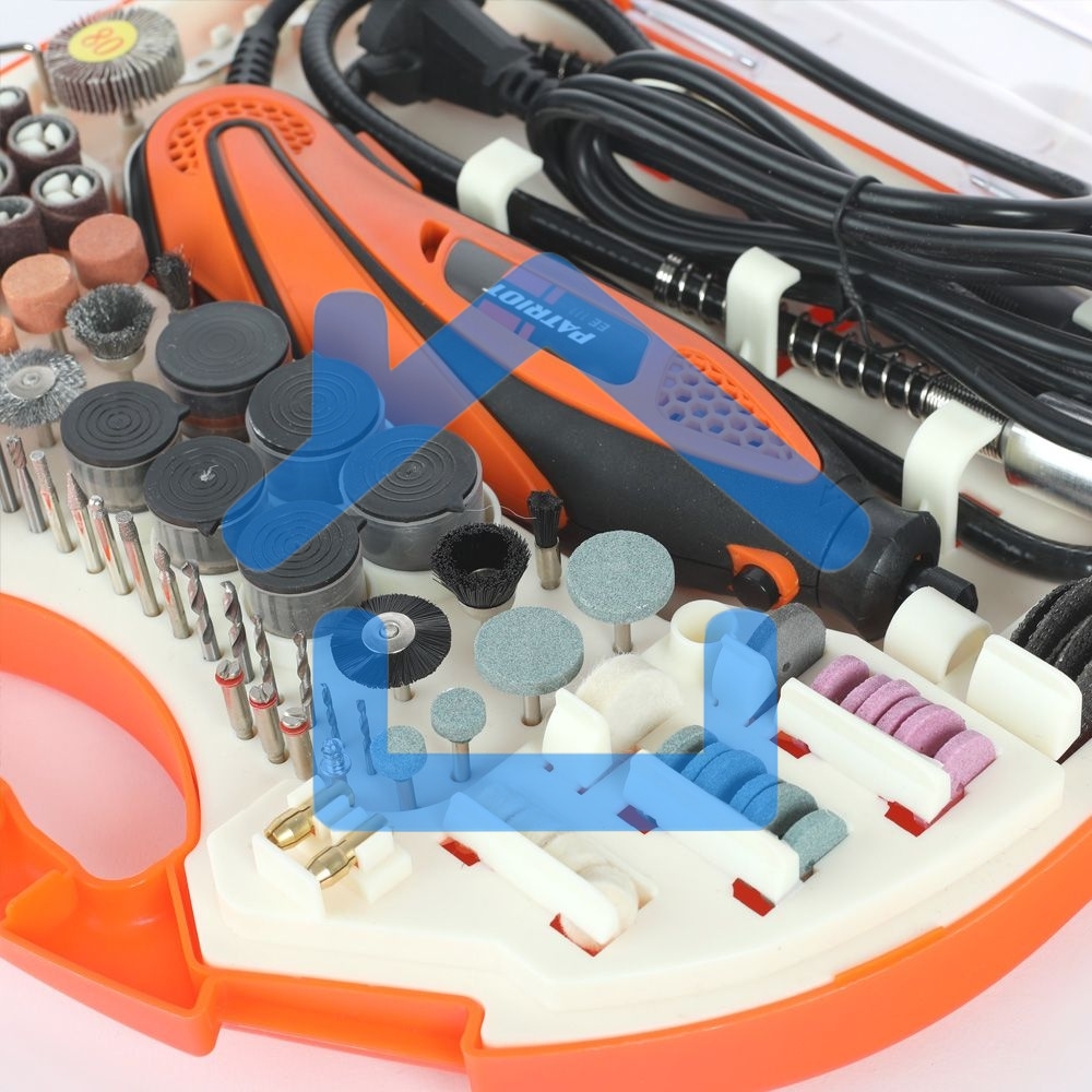 Гравер электрический PATRIOT EE 111 с гибким валом, 140Вт, 210 насадок в комплекте, кейс