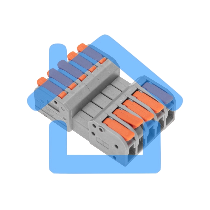 Клемма СМК 222-425R проходная разъемная 5 полюсов серая 0,2-2,5/4мм² (20 шт/уп) Rexant