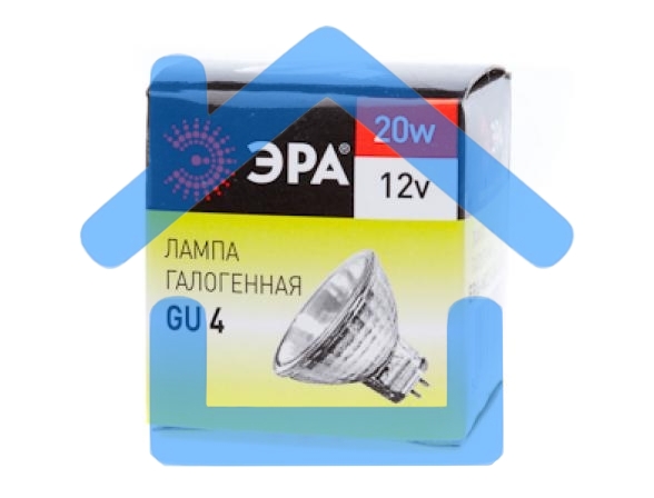 Лампа галогенная ЭРА GU4-MR11-20W-12V-30Cl(10/200/8400)