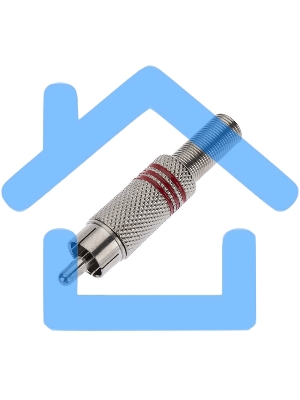 Разъем штекер RCA металл под винт черный/красный Rexant 14-0410