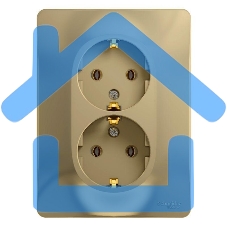 Розетка 2-м СП Glossa в сборе с заземл. в сборе титан SchE GSL000424 Розетка 2-м СП Glossa в сборе с заземл. в сборе титан SchE GSL000424