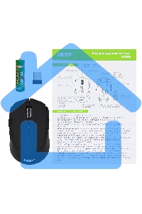Мышь беспроводная Acer OMR050 черный, 1600 dpi, радиоканал, Bluetooth, USB, кнопки - 6