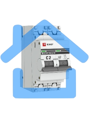 Выключатель автоматический модульный 2п C 2А 4.5кА ВА 47-63 PROxima EKF mcb4763-2-02C-pro
